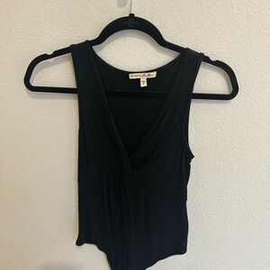 Express Black Sleeveless V-Neck Bodysuit